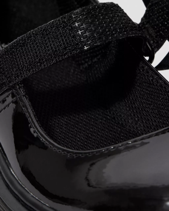 Dr. Martens apavi bērni melns lucido & patentlampa junior maccy ii lakādas Mary Jane kurpes LHJP435