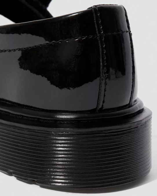 Dr. Martens apavi bērni melns lucido & patentlampa junior maccy ii lakādas Mary Jane kurpes LHJP435