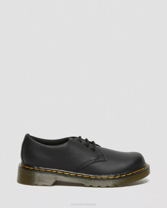 Dr. Martens apavi bērni melns mīksts t junior 1461 softy t ādas apavi LHJP427