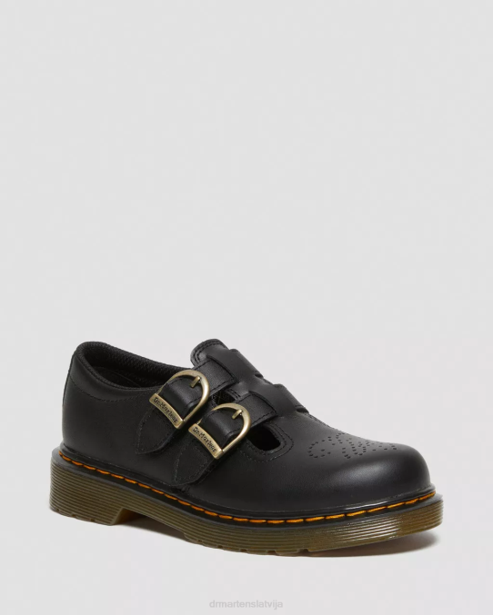Dr. Martens apavi bērni melns mīksts t junior 8065 softy t ādas Mary Jane kurpes LHJP428