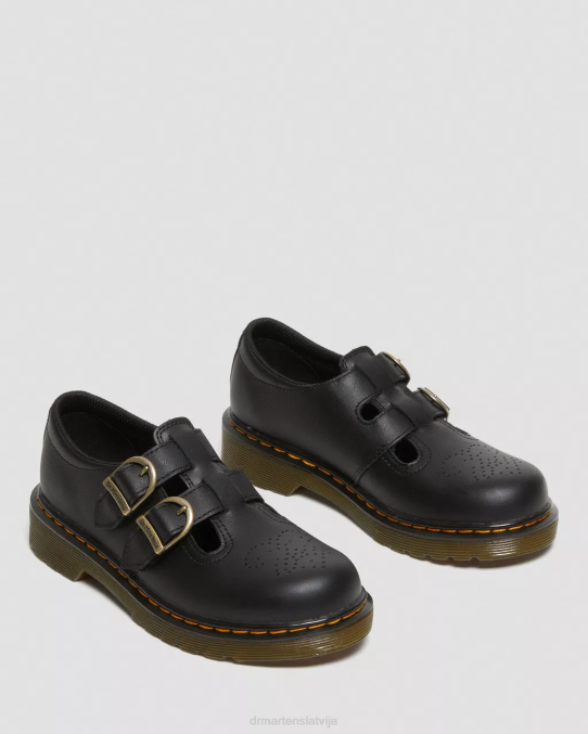 Dr. Martens apavi bērni melns mīksts t junior 8065 softy t ādas Mary Jane kurpes LHJP428