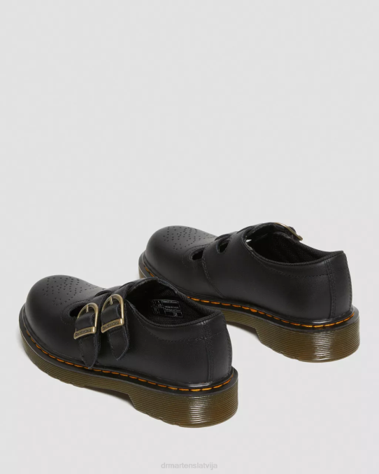 Dr. Martens apavi bērni melns mīksts t junior 8065 softy t ādas Mary Jane kurpes LHJP428