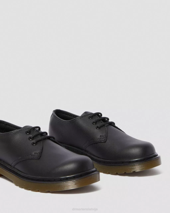 Dr. Martens apavi bērni melns mīksts t junior 1461 ādas oxford apavi LHJP443