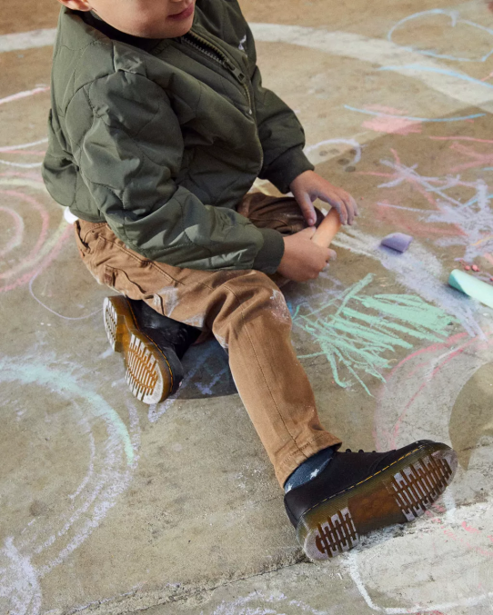 Dr. Martens apavi bērni melns mīksts t toddler 1461 softy t ādas oxford kurpes LHJP405