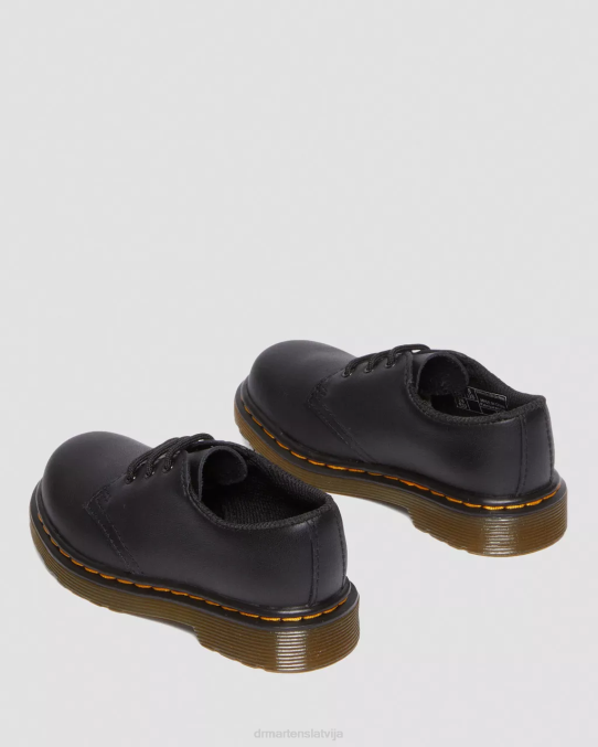 Dr. Martens apavi bērni melns mīksts t toddler 1461 softy t ādas oxford kurpes LHJP405