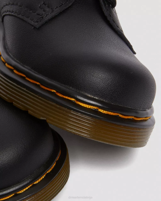 Dr. Martens apavi bērni melns mīksts t toddler 1461 softy t ādas oxford kurpes LHJP405