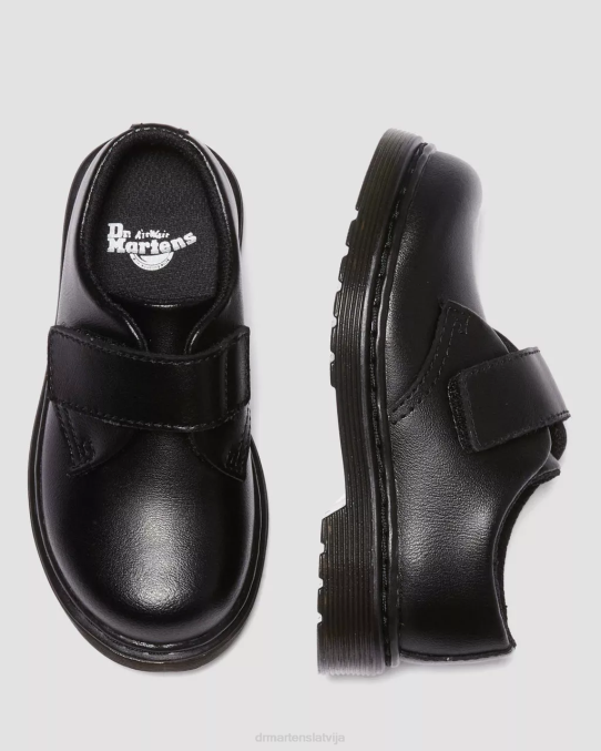 Dr. Martens apavi bērni melns t lamperis zīdaiņu/mazuļu kamron velcro oksfordas kurpes LHJP397