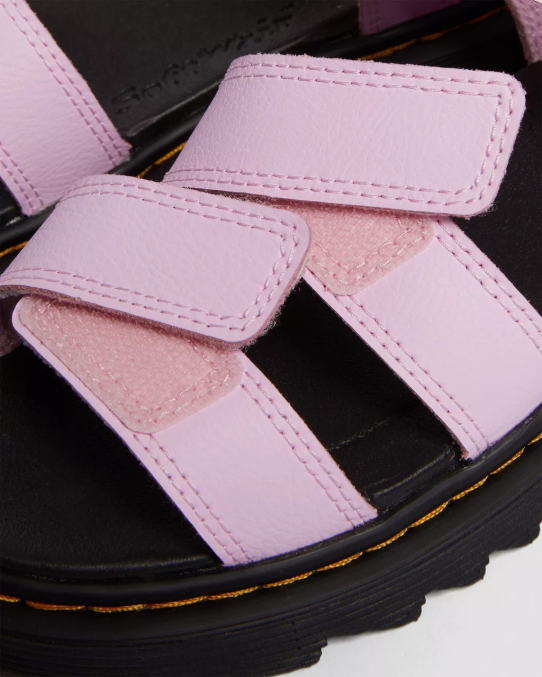 Dr. Martens apavi bērni gaiši rozā atēna jauniešu klaire athena ādas siksnu sandales LHJP460