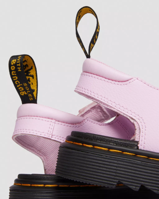 Dr. Martens apavi bērni gaiši rozā atēna jauniešu klaire athena ādas siksnu sandales LHJP460