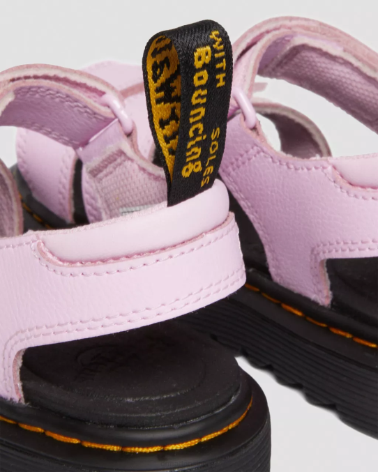 Dr. Martens apavi bērni gaiši rozā atēna junior klaire athena ādas siksnu sandales LHJP429
