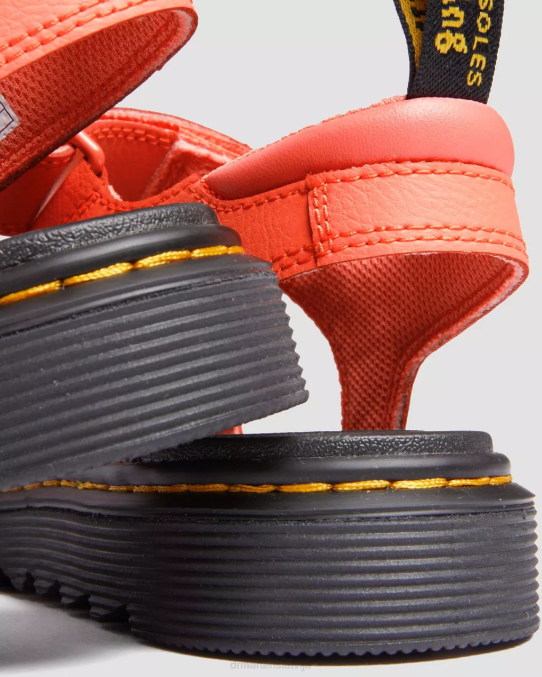 Dr. Martens apavi bērni koraļļu atēna jauniešu klaire athena ādas siksnu sandales LHJP467