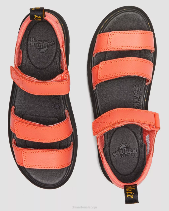 Dr. Martens apavi bērni koraļļu atēna jauniešu klaire athena ādas siksnu sandales LHJP467