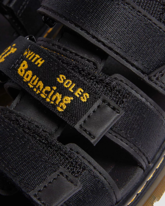 Dr. Martens apavi bērni melns īpaši izturīgs un gumijots junior callan ikdienas sandales LHJP450