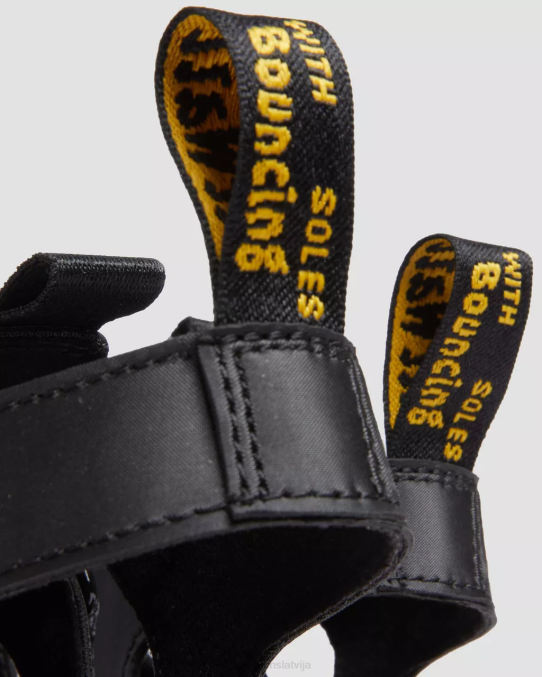 Dr. Martens apavi bērni melns īpaši izturīgs un gumijots junior callan ikdienas sandales LHJP450