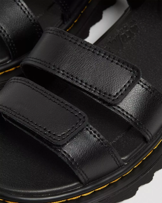 Dr. Martens apavi bērni melns t lamperis jauniešu klaire ādas siksnu sandales LHJP464