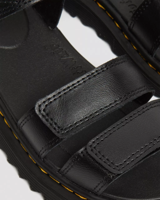 Dr. Martens apavi bērni melns t lamperis junior klaire ādas siksnu sandales LHJP430