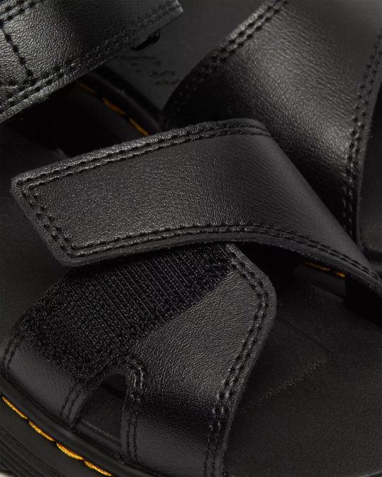 Dr. Martens apavi bērni melns t lamperis junior vossie ādas sandales LHJP447