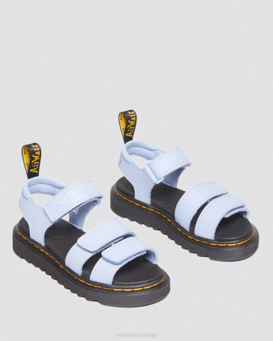 Dr. Martens apavi bērni zen zilā atēna junior klaire athena ādas siksnu sandales LHJP446