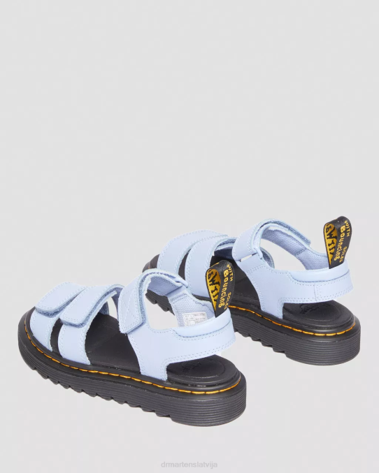 Dr. Martens apavi bērni zen zilā atēna junior klaire athena ādas siksnu sandales LHJP446