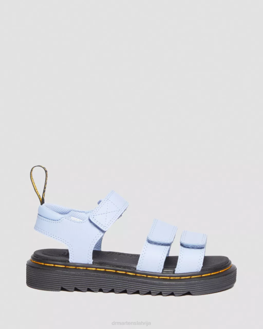 Dr. Martens apavi bērni zen zilā atēna junior klaire athena ādas siksnu sandales LHJP446