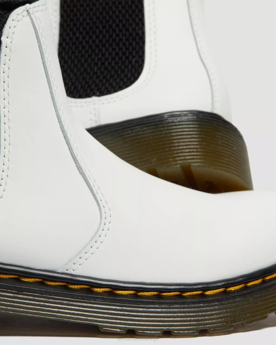 Dr. Martens apavi bērni baltais romārijs junior 2976 ādas chelsea zābaki LHJP455