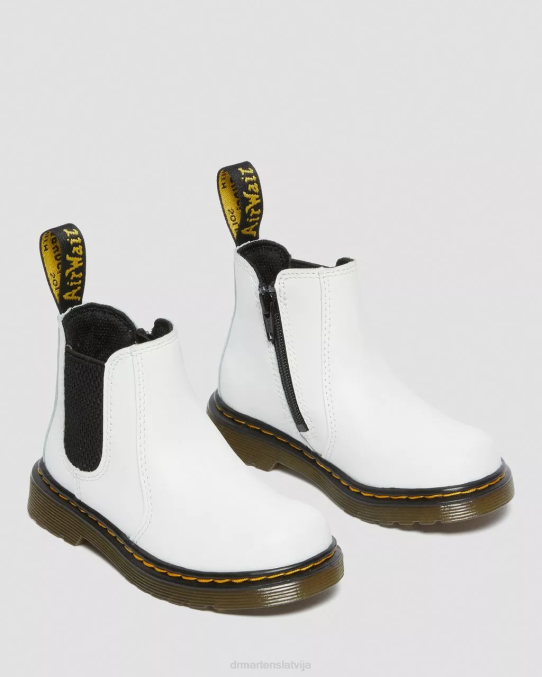 Dr. Martens apavi bērni baltais romārijs toddler 2976 ādas Chelsea zābaki LHJP410