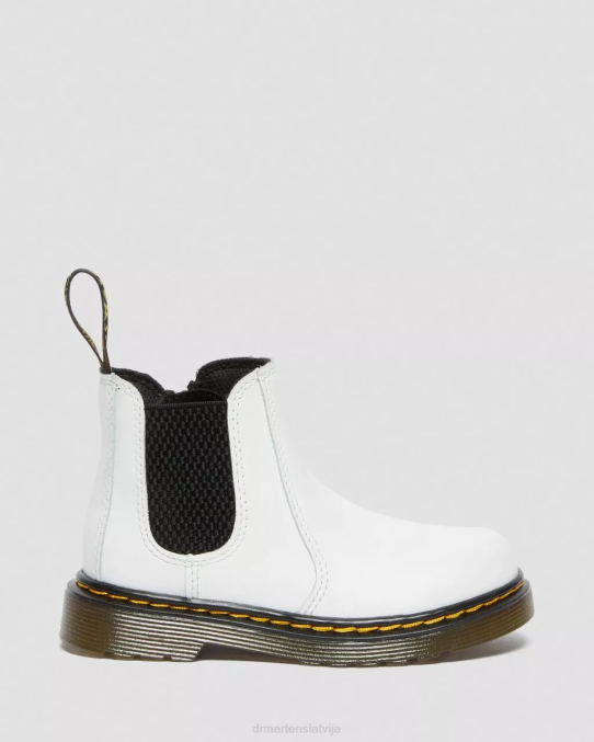 Dr. Martens apavi bērni baltais romārijs toddler 2976 ādas Chelsea zābaki LHJP410