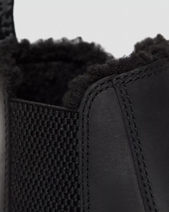 Dr. Martens apavi bērni melnā republika wp junior 2976 mākslīgās kažokādas oderi Chelsea zābaki LHJP439