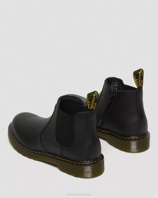 Dr. Martens apavi bērni melns mīksts t jauniešu 2976 softy t ādas chelsea zābaki LHJP459