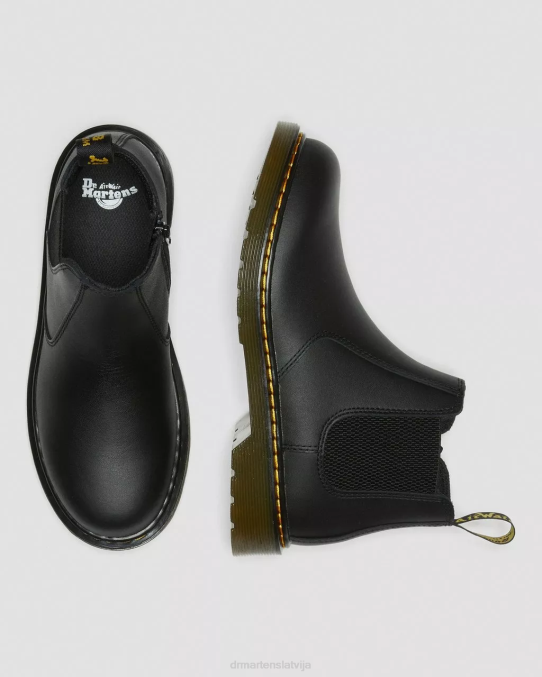 Dr. Martens apavi bērni melns mīksts t jauniešu 2976 softy t ādas chelsea zābaki LHJP459