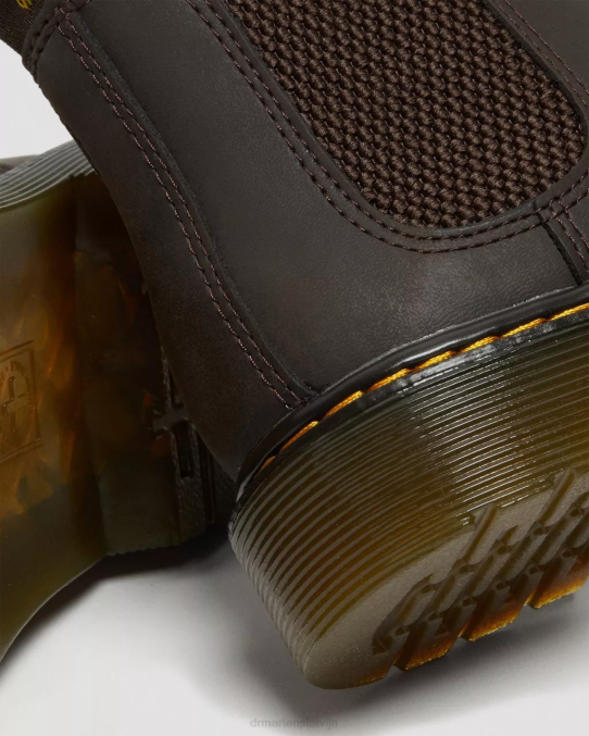 Dr. Martens apavi bērni tumši brūns savvaļas zirgu lamperis junior 2976 wildhorse ādas chelsea zābaki LHJP431