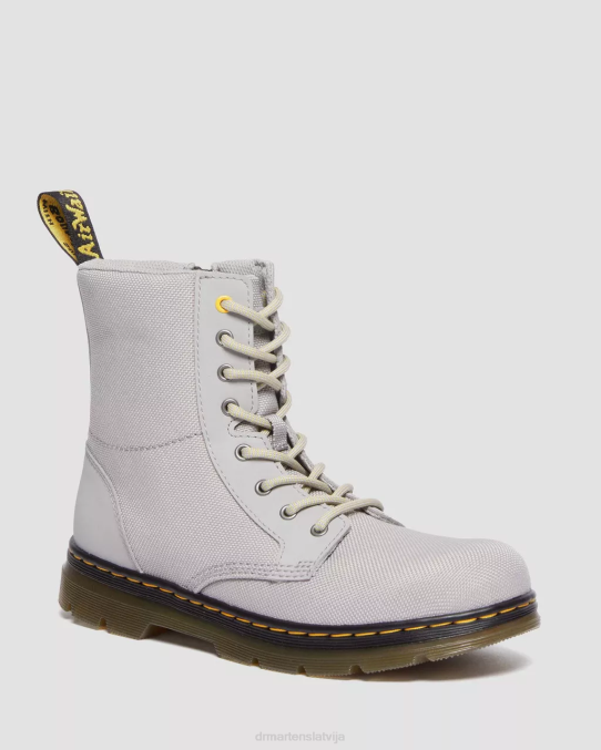 Dr. Martens apavi bērni vidēji pelēks, īpaši izturīgs un gumijots jauniešu ķemmes īpaši izturīgi ikdienas zābaki LHJP468