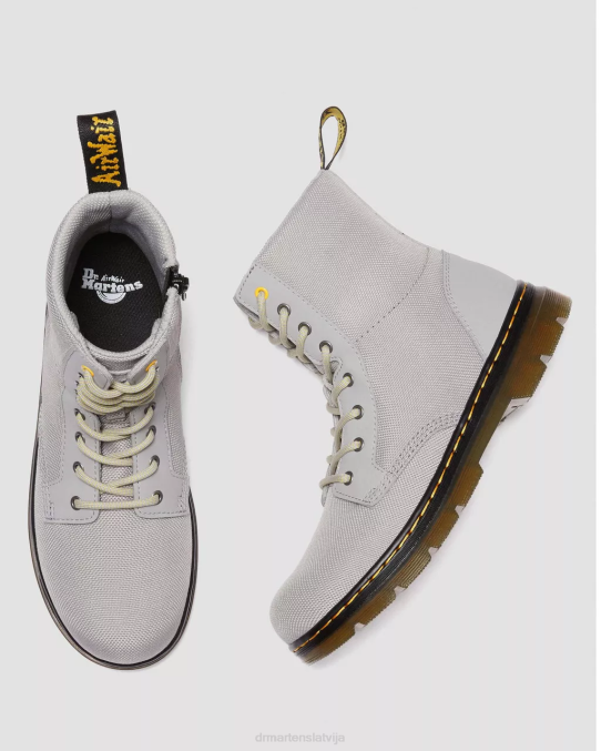 Dr. Martens apavi bērni vidēji pelēks, īpaši izturīgs un gumijots jauniešu ķemmes īpaši izturīgi ikdienas zābaki LHJP468