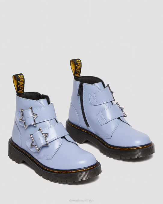 Dr. Martens apavi bērni zen zils lissome junior devon bex ādas puszābaki LHJP453
