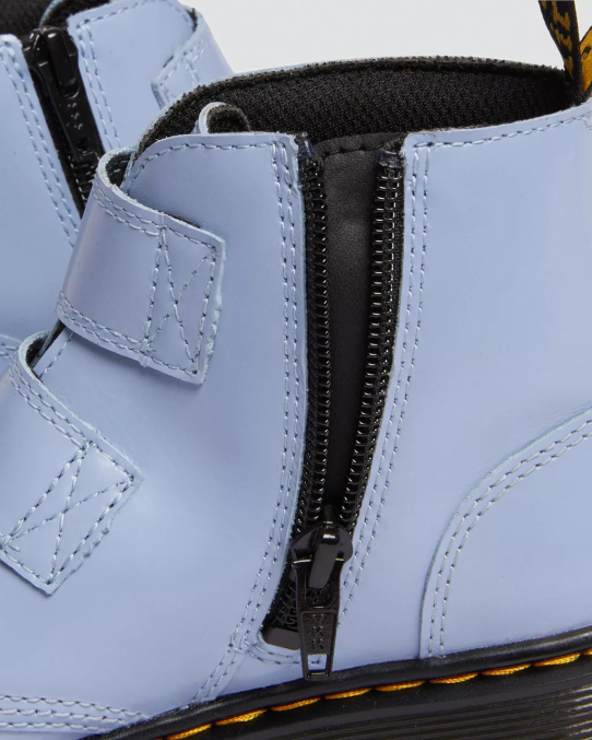 Dr. Martens apavi bērni zen zils lissome junior devon bex ādas puszābaki LHJP453