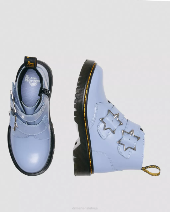 Dr. Martens apavi bērni zen zils lissome junior devon bex ādas puszābaki LHJP453