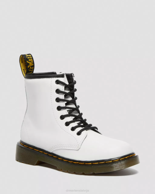 Dr. Martens apavi bērni baltais romārijs junior 1460 ādas šņorzābaki LHJP434