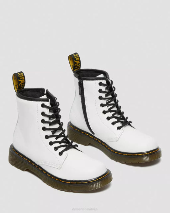Dr. Martens apavi bērni baltais romārijs junior 1460 ādas šņorzābaki LHJP434
