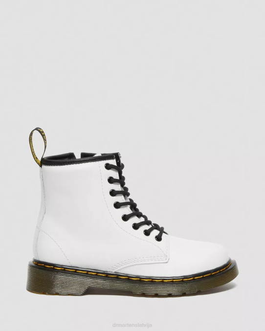 Dr. Martens apavi bērni baltais romārijs junior 1460 ādas šņorzābaki LHJP434