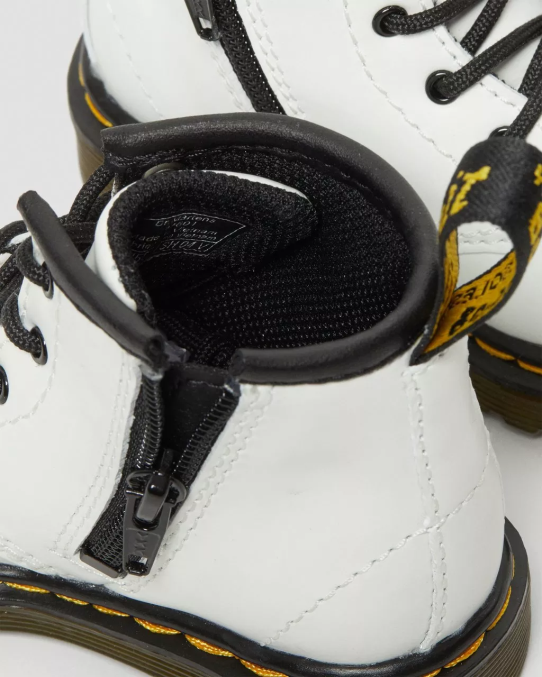 Dr. Martens apavi bērni baltais romārijs zīdaiņu 1460. gada ādas šņorzābaki LHJP393