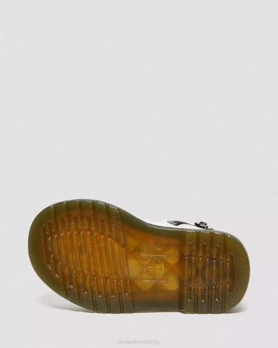 Dr. Martens apavi bērni baltais romārijs zīdaiņu 1460. gada ādas šņorzābaki LHJP393