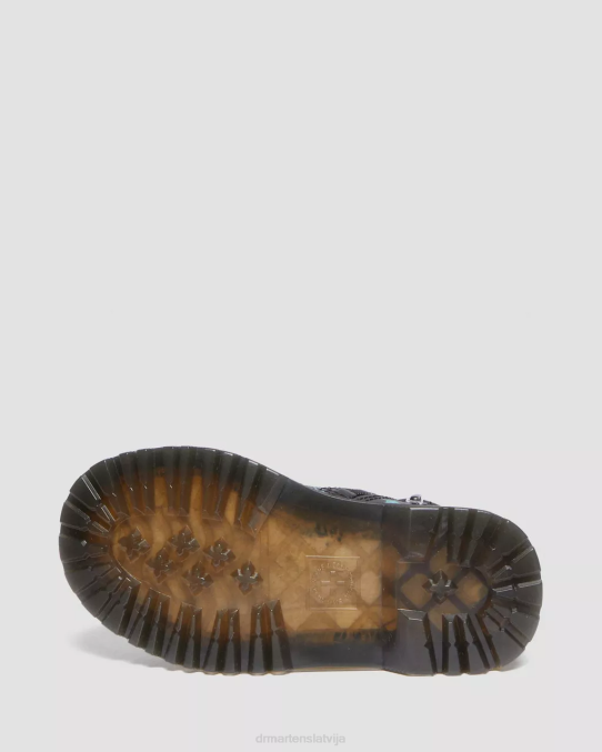 Dr. Martens apavi bērni melna ziedu mash up k hidro toddler 1460 glow in the dark bugs šņorzābaki LHJP420