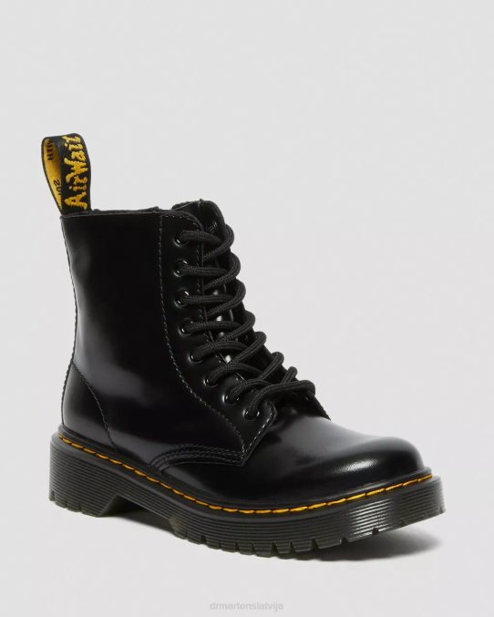 Dr. Martens apavi bērni melns lissome junior 1460 pascal bex ādas šņorzābaki LHJP438