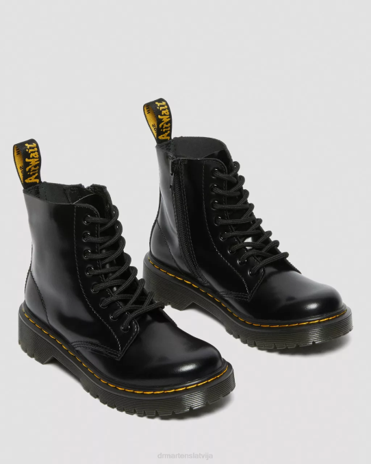 Dr. Martens apavi bērni melns lissome junior 1460 pascal bex ādas šņorzābaki LHJP438