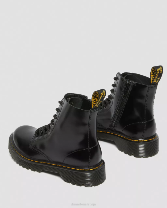 Dr. Martens apavi bērni melns lissome junior 1460 pascal bex ādas šņorzābaki LHJP438