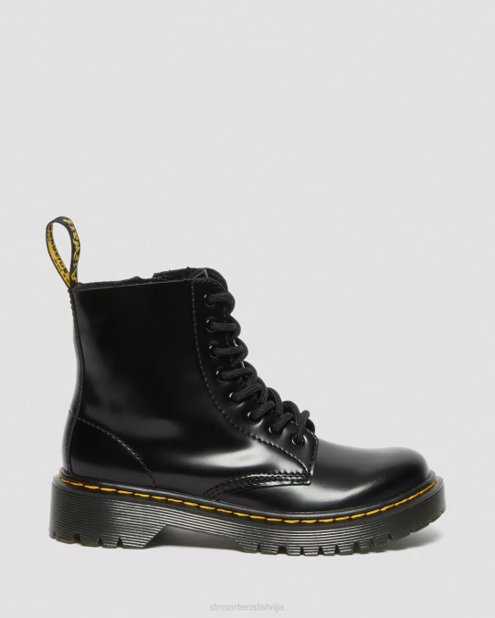 Dr. Martens apavi bērni melns lissome junior 1460 pascal bex ādas šņorzābaki LHJP438