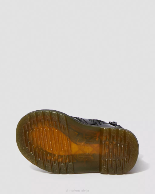 Dr. Martens apavi bērni melns lucido & patentlampa zīdaiņu 1460 lakādas šņorzābaki LHJP395