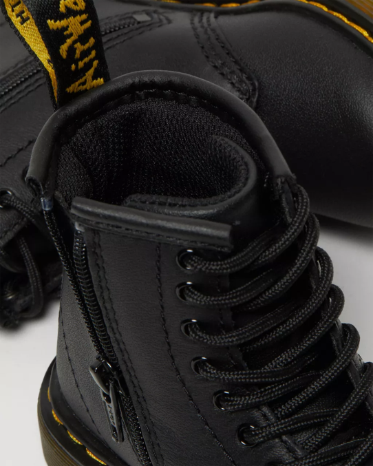 Dr. Martens apavi bērni melns mīksts t toddler 1460 softy t ādas šņorzābaki LHJP401