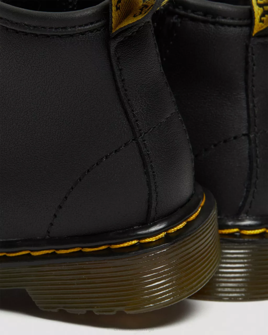 Dr. Martens apavi bērni melns mīksts t zīdaiņu 1460 softy t ādas šņorzābaki LHJP392