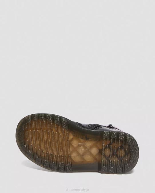 Dr. Martens apavi bērni melns un ceriņi galaktikas mirdzums Toddler 1460 mirdzoši sirds šņorzābaki LHJP422